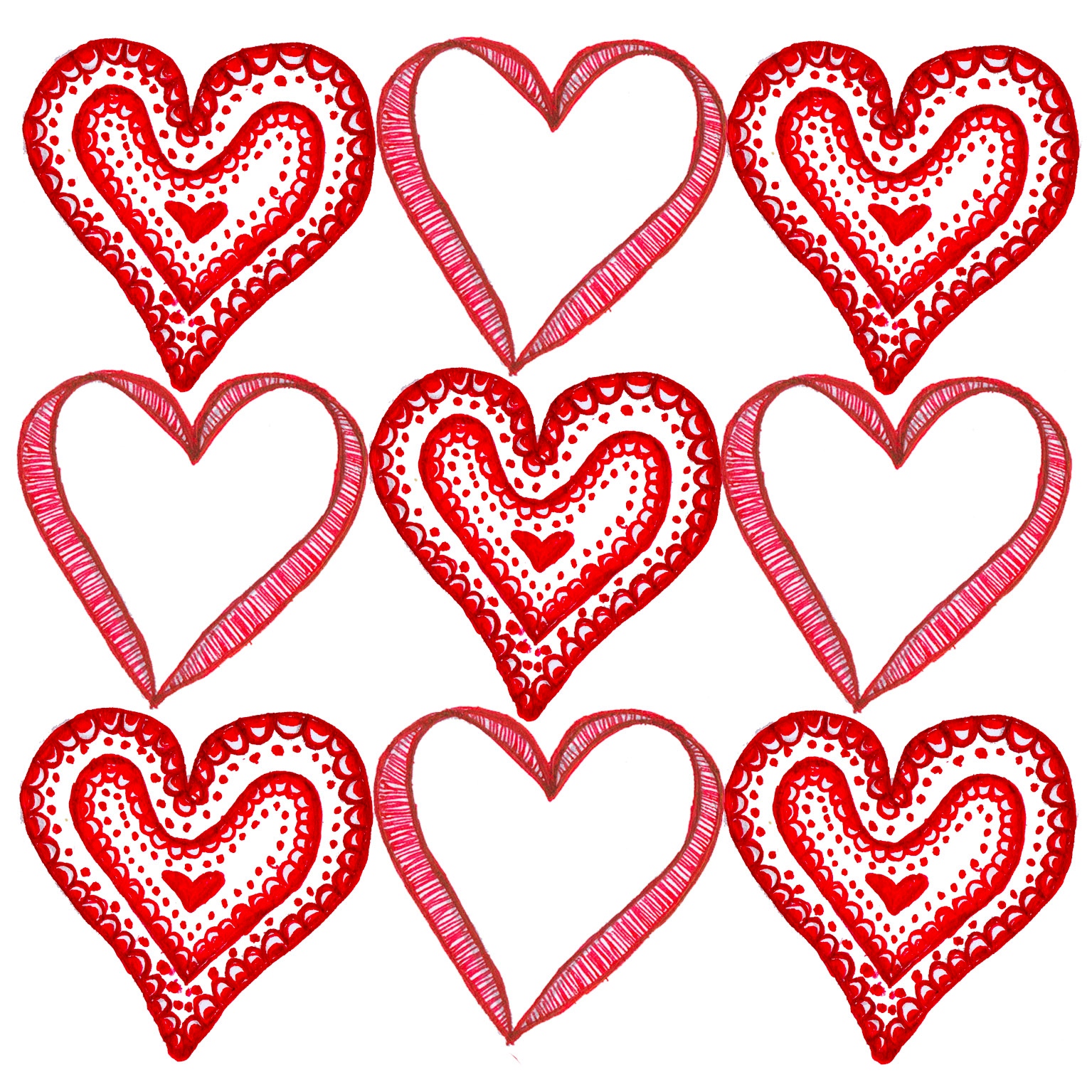 Hearts Valentines Day Card Template for Pages - Free iWork Templates
